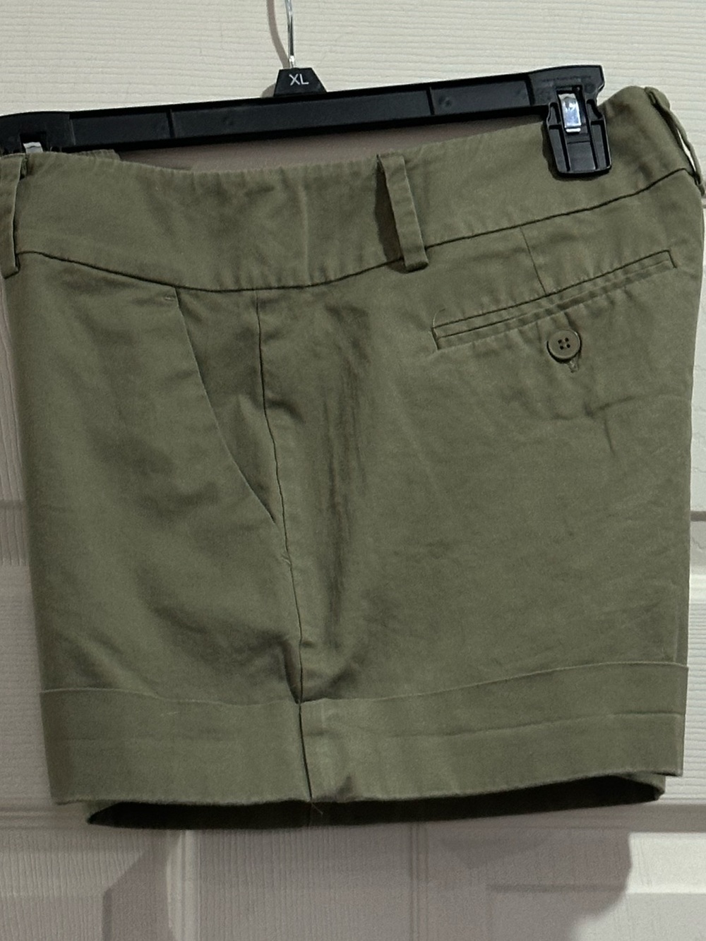 Women's Olive Green Bermuda Shorts with Front Pleat